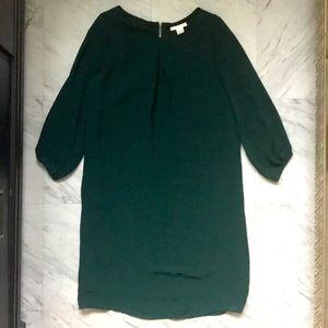 H&M Green Pleated Shift Sz 2 Dress